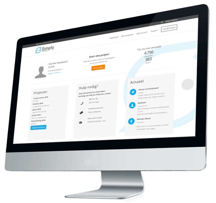 simply translate platform dashboard